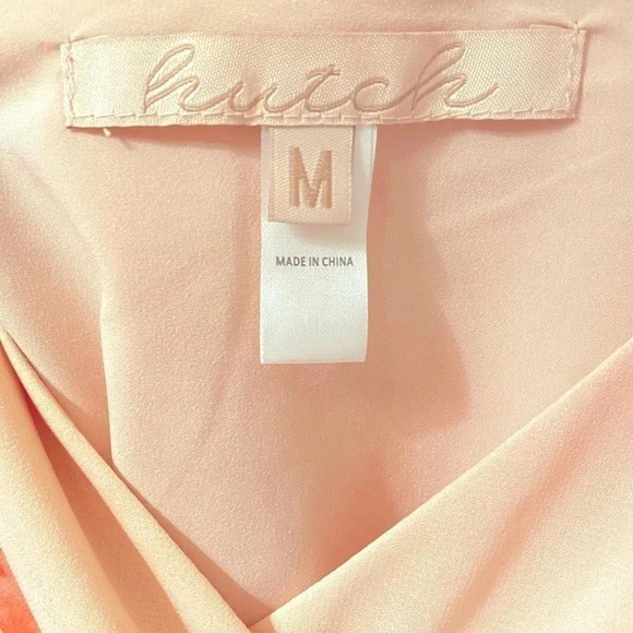 Hutch Sweet Hints and Soft Whispers Pink Floral Midi Wrap Dress Size Medium - Picture 7 of 7